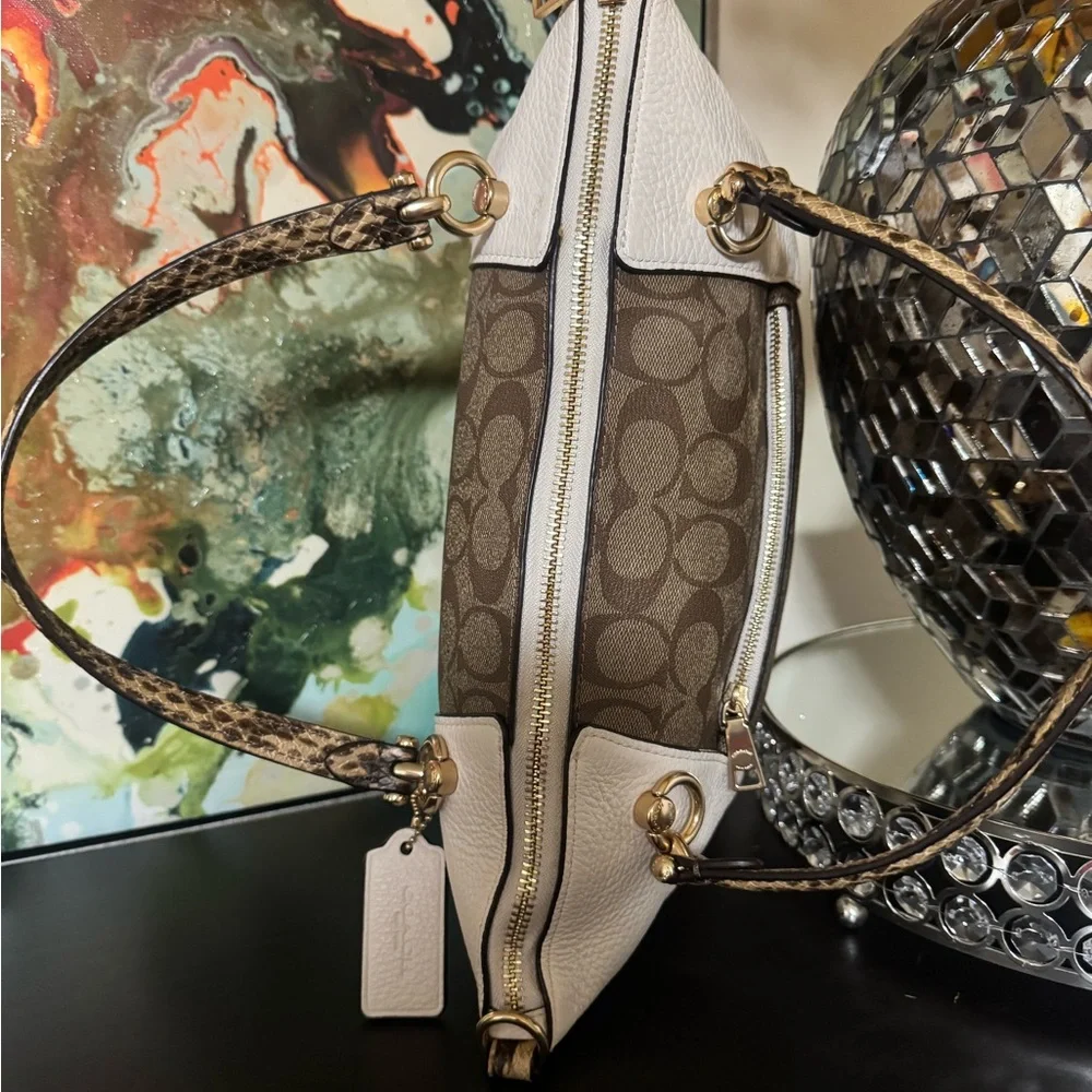 Coach Brown and Cream Signature Tote